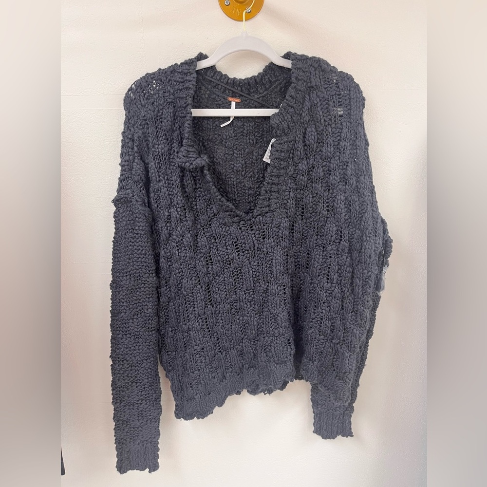 Very low v-cut sweater